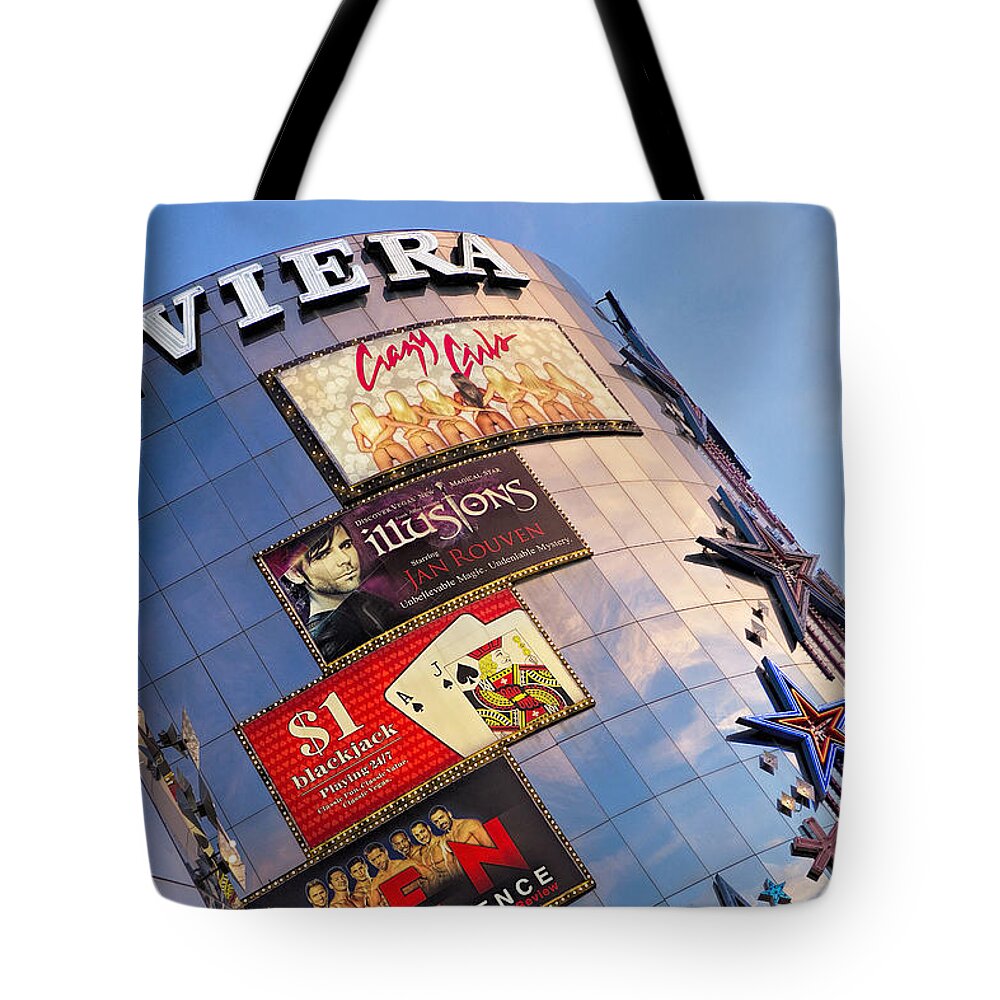Las Vegas Tote Bag featuring the photograph Riviera Clouds by Deborah Penland