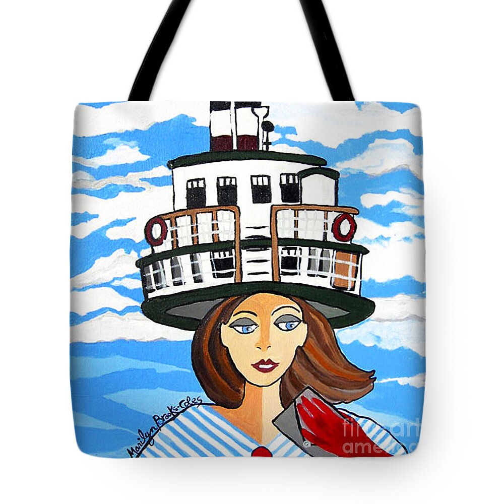 R.m.s. Segwun Tote Bag featuring the painting R.M.S. Segwun - Delivering the mail by Marilyn Brooks