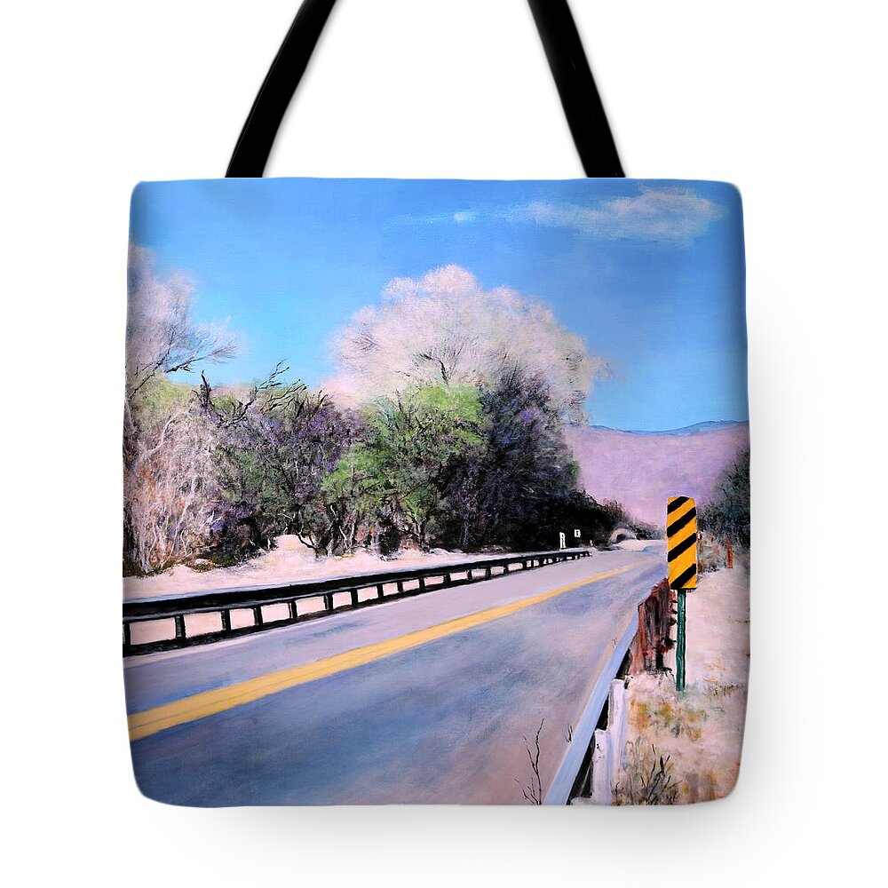  Tote Bag featuring the painting Road Over The Wash by M Diane Bonaparte