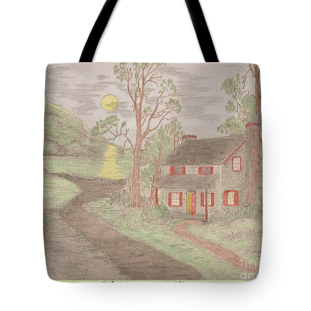 Elna Brodie Tote Bag featuring the drawing Road to Happiness by Donna L Munro