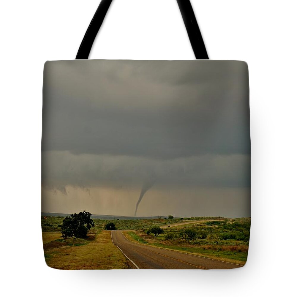 Tornado Tote Bag featuring the photograph Road To The Twister by Ed Sweeney