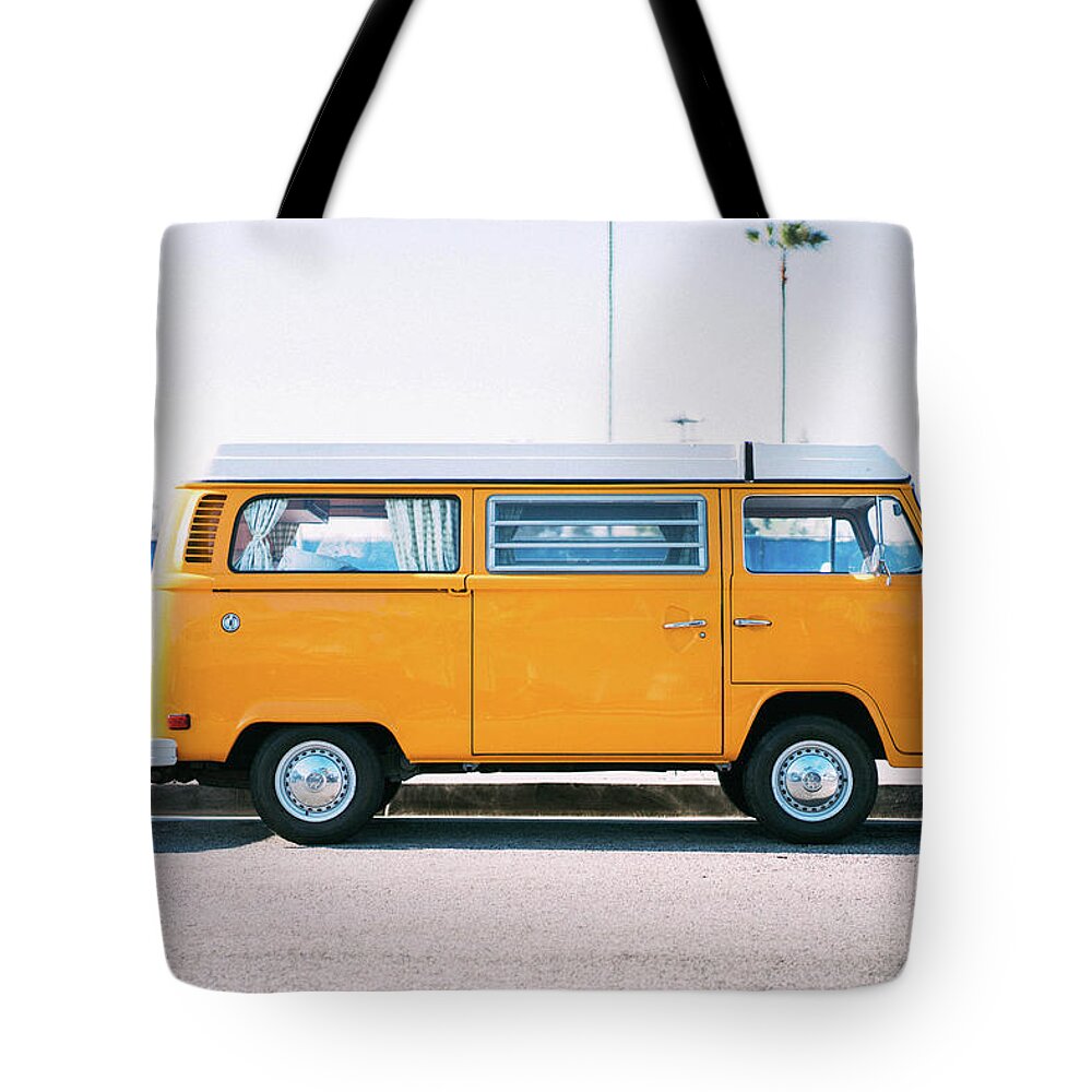 Yellow Tote Bag featuring the photograph Road Trip by Happy Home Artistry