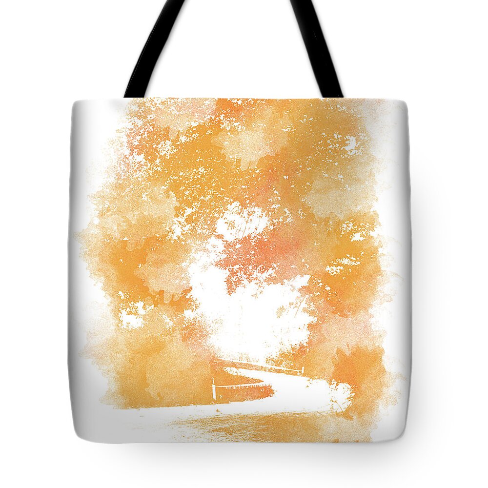 Fall Tote Bag featuring the digital art Roads of Autumn by AM FineArtPrints