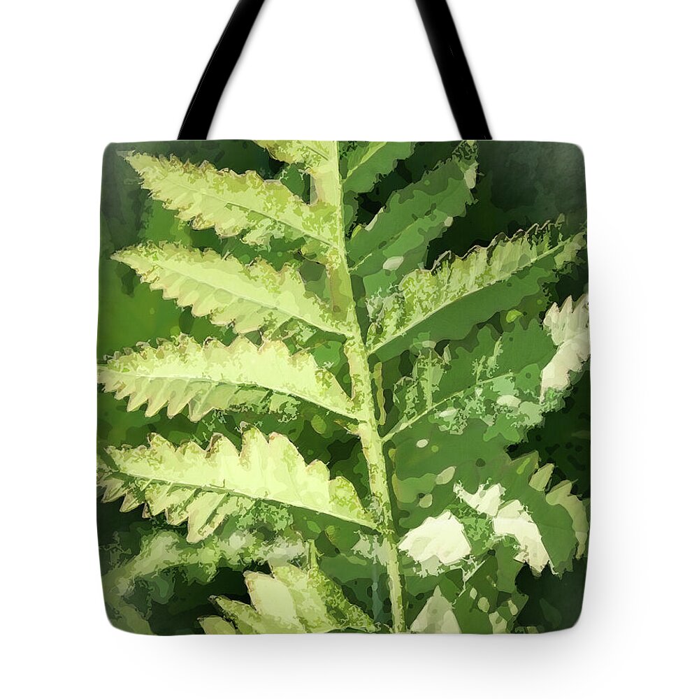 Fern Tote Bag featuring the photograph Roadside Fern, Abstract 2 - by Julie Weber