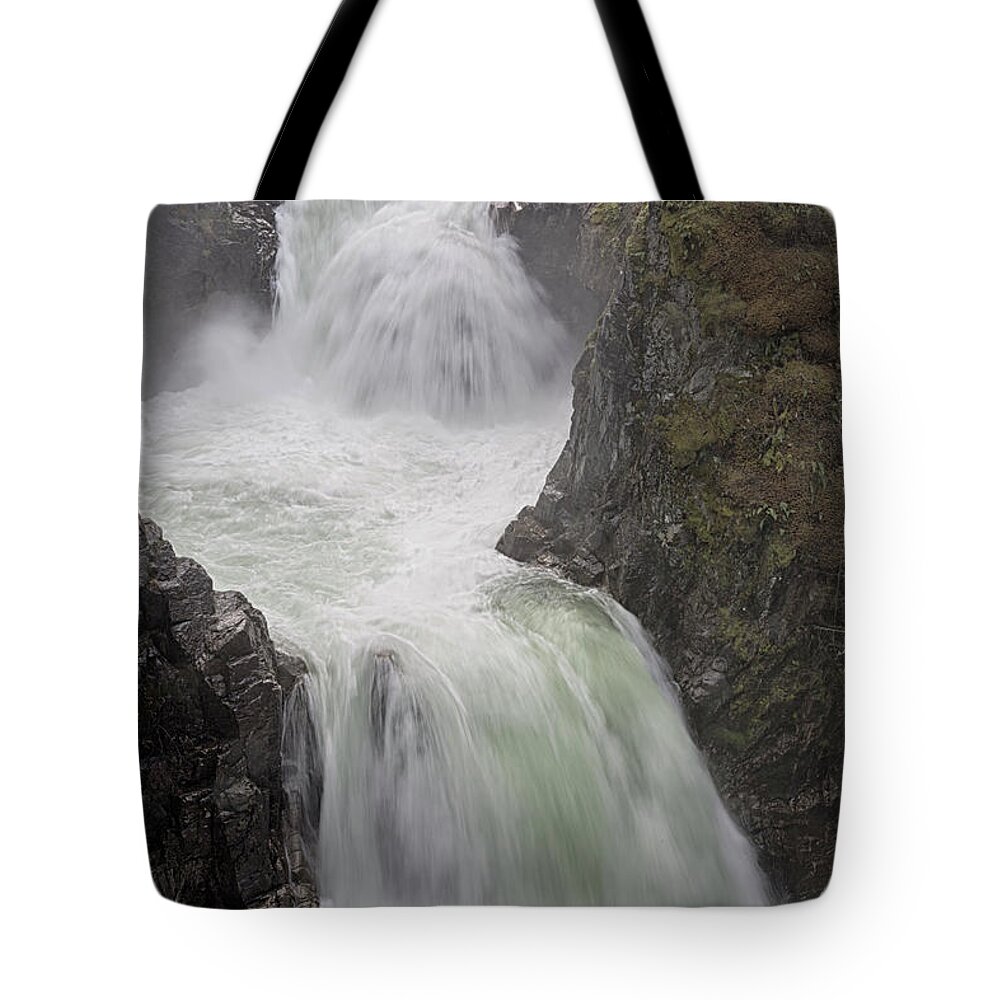 Little Qualicum Falls Tote Bag featuring the photograph Roaring River by Randy Hall