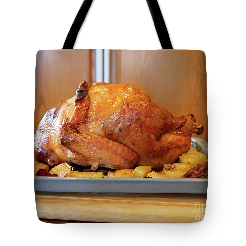 Roast Turkey Tote Bag featuring the photograph Roast Turkey by Louise Heusinkveld