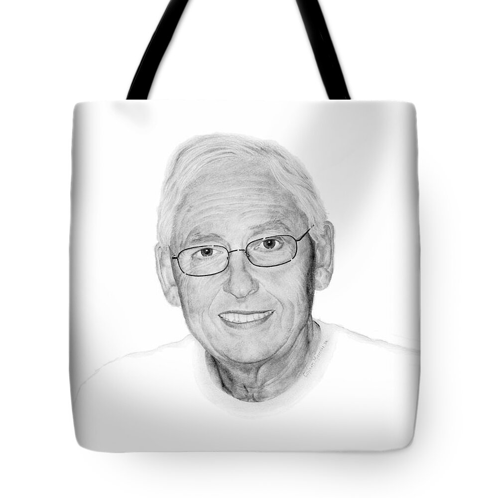 Portrait Tote Bag featuring the drawing Robert by Conrad Mieschke