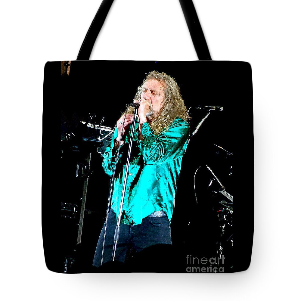 Robert Plant And The Sensational Space Shifters Us Tour 2015 Tote Bag featuring the photograph Robert Plant and the Sensational Space Shifters.3 by Tanya Filichkin