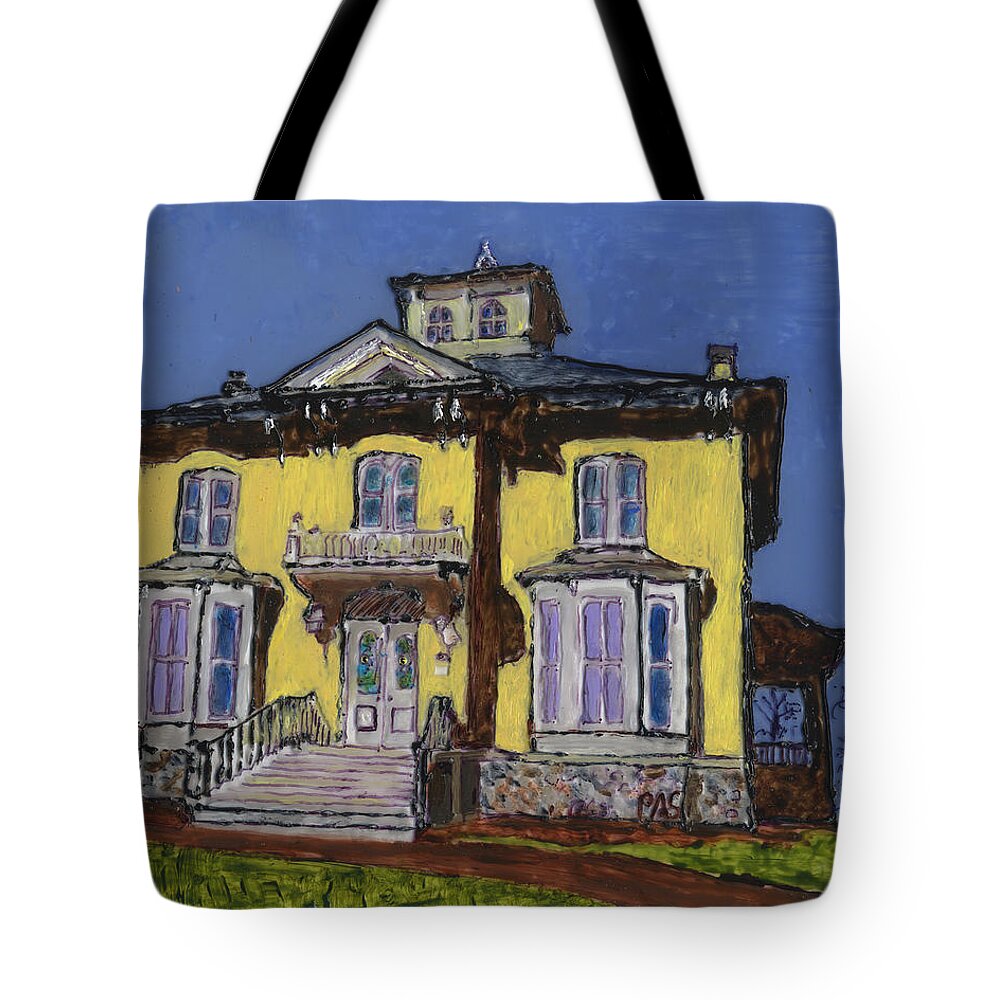 Strang Tote Bag featuring the painting Robert Strang House 1867 by Phil Strang