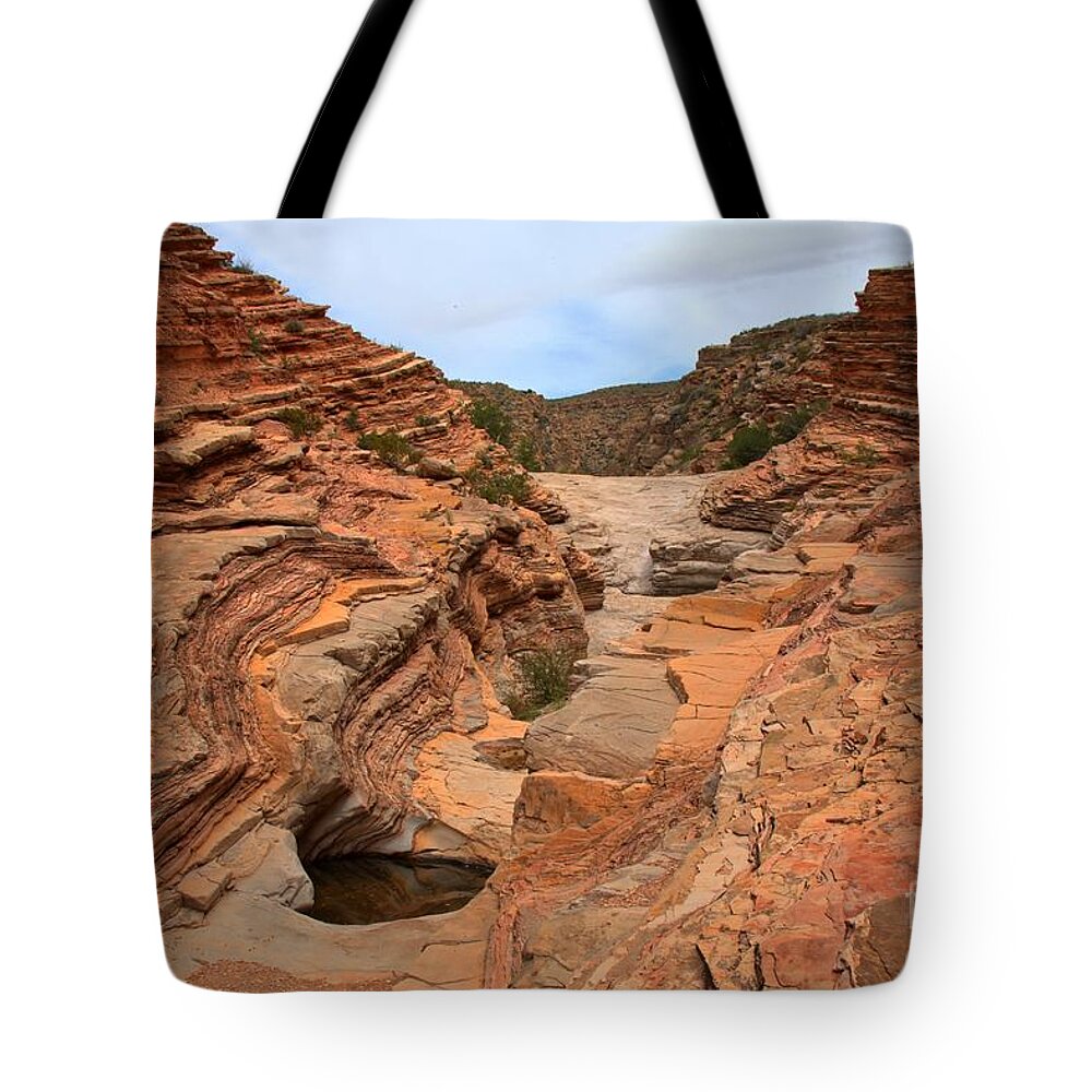 Ernst Tinaja Tote Bag featuring the photograph Rock Layers At Ernst Tinaja by Adam Jewell