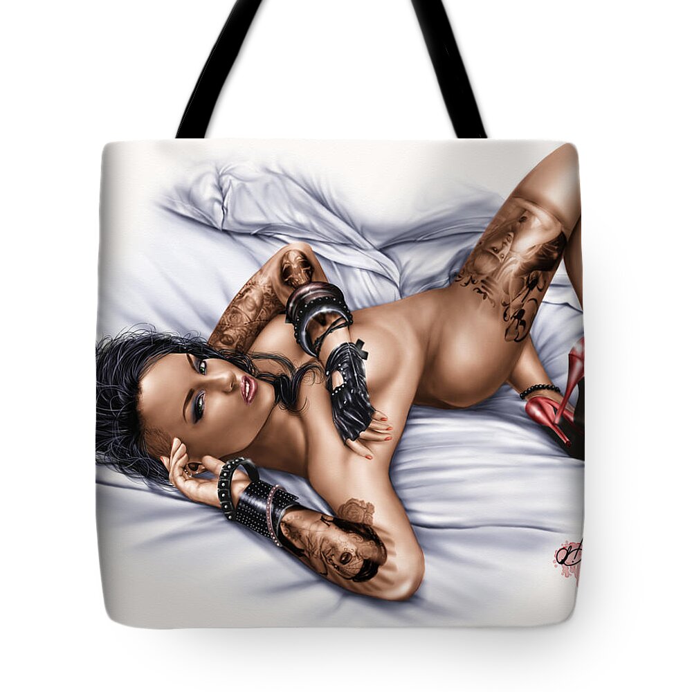 Pete Tote Bag featuring the painting Rock n Rolla by Pete Tapang