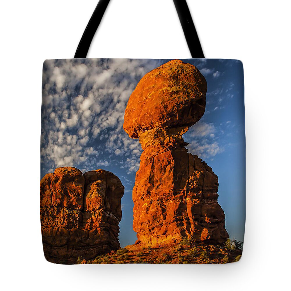 Utah Tote Bag featuring the photograph Rock, Sun, Cloud, and Sky by Doug Scrima