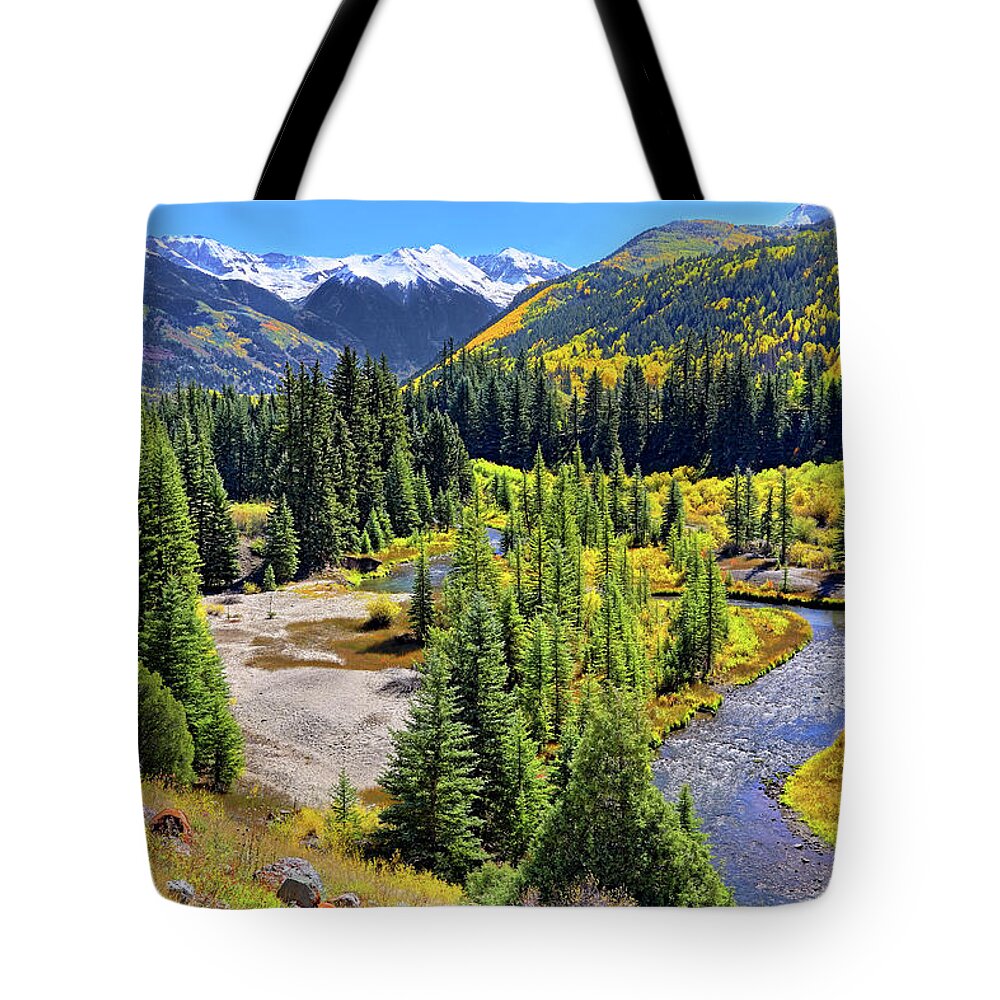 Colorado Tote Bag featuring the photograph Rockies and Aspens - Colorful Colorado - Telluride by Jason Politte