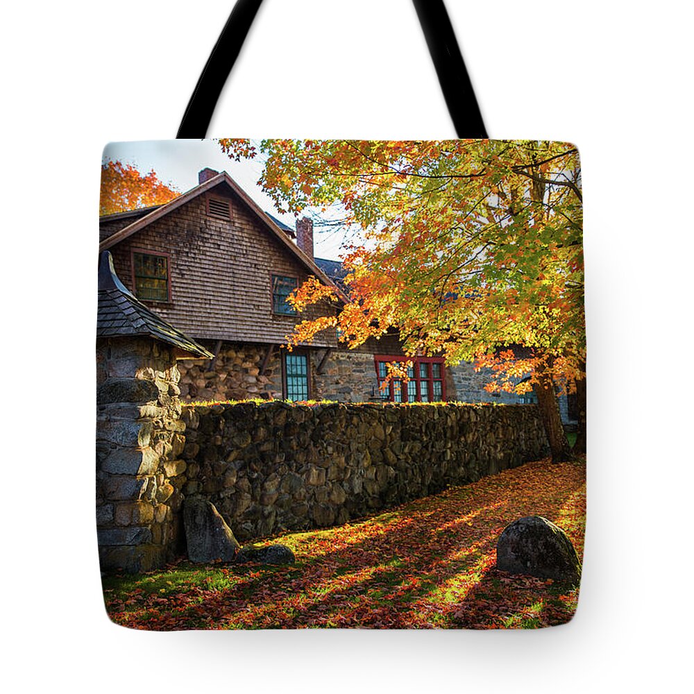 Rocks Tote Bag featuring the photograph Rocks Estate Autumn Shadows by White Mountain Images