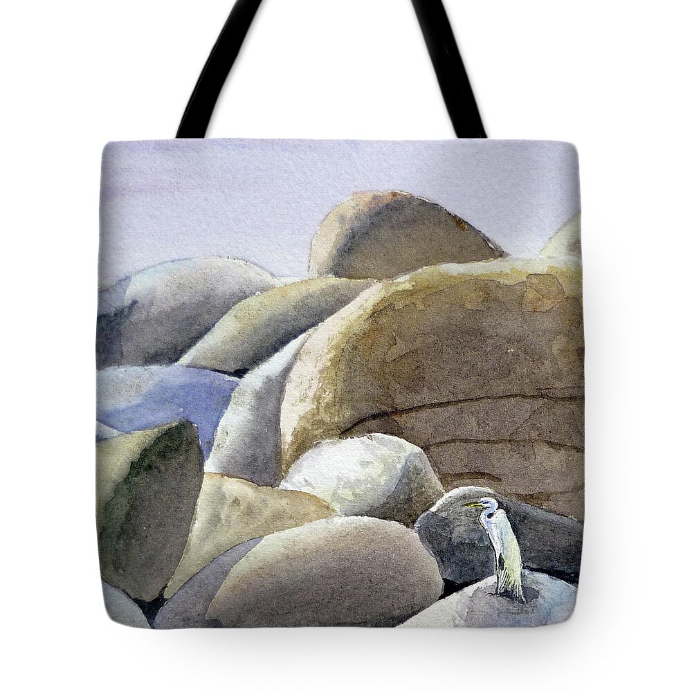 Rocks Tote Bag featuring the painting Rocks by Irina Sztukowski