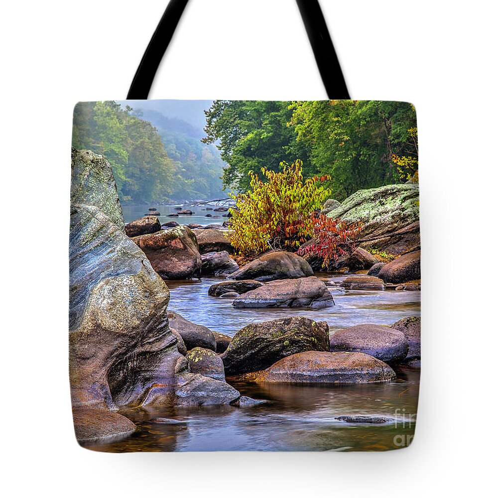 River Tote Bag featuring the photograph Rockscape by Tom Cameron