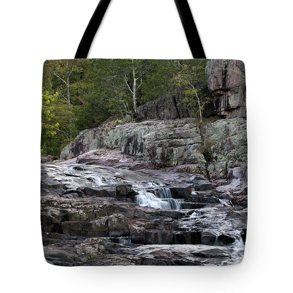 Rocky Falls Tote Bag featuring the photograph Rocky Falls by Holly Ross
