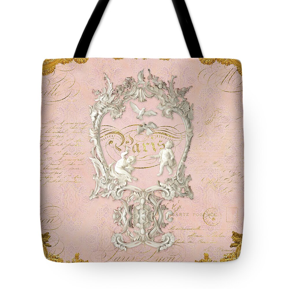 Baroque Tote Bag featuring the painting Rococo Versailles Palace 1 Baroque Plaster Vintage by Audrey Jeanne Roberts