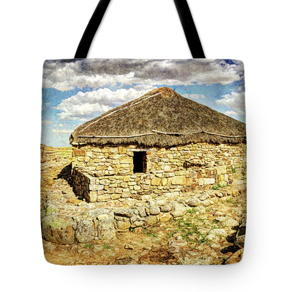 Roman Tote Bag featuring the photograph Roman and Celtic houses in Numantia by Weston Westmoreland