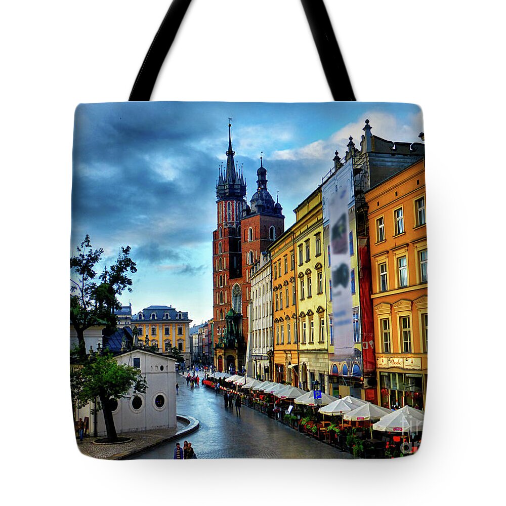 Krakow Rynek Tote Bag featuring the photograph Romance in Krakow by Kasia Bitner