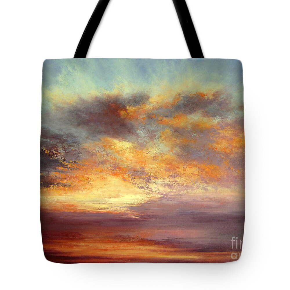 Sky - Sunset - Oil Painting - Tote Bag featuring the painting Romance by Valerie Travers