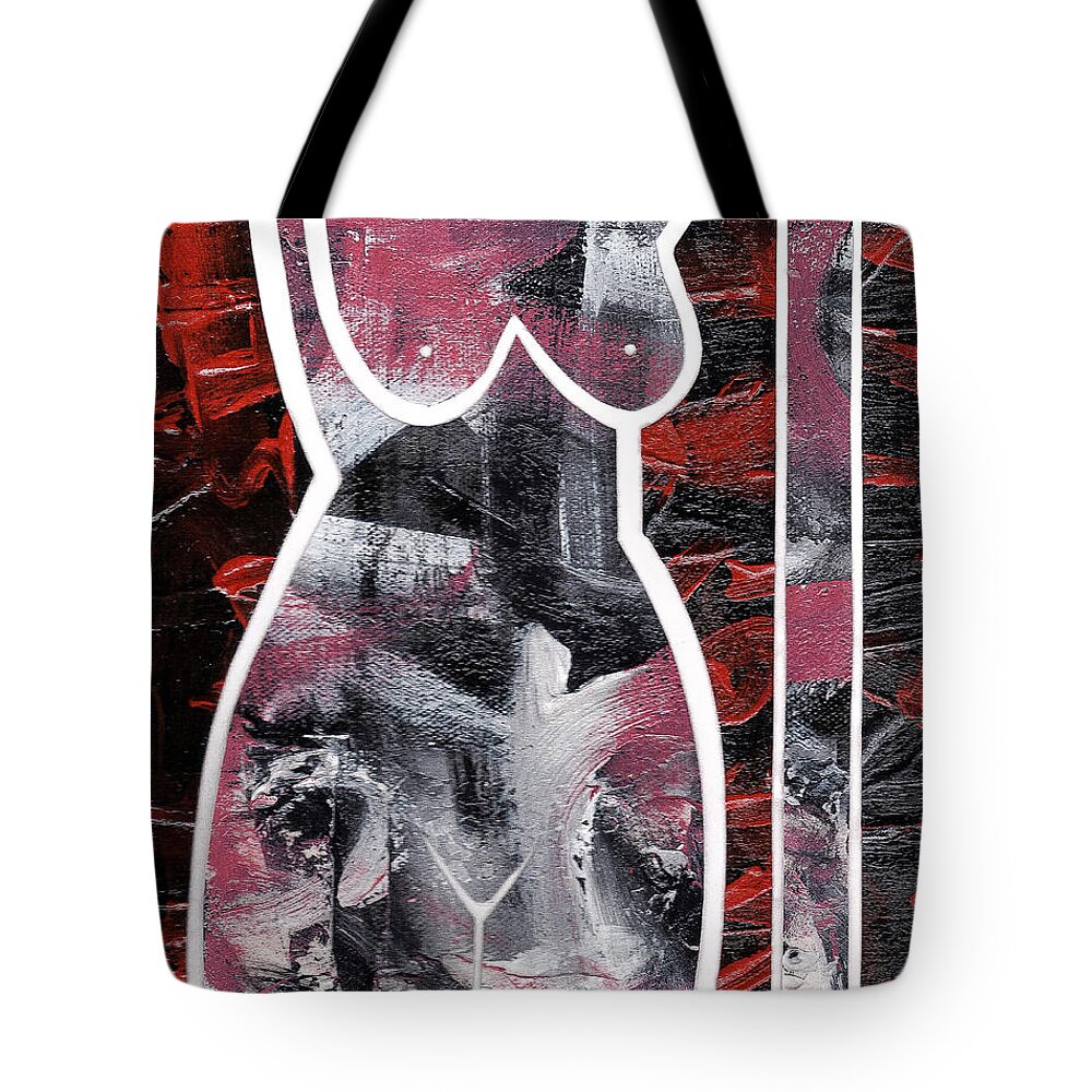 Nude Tote Bag featuring the painting Romantic by Roseanne Jones