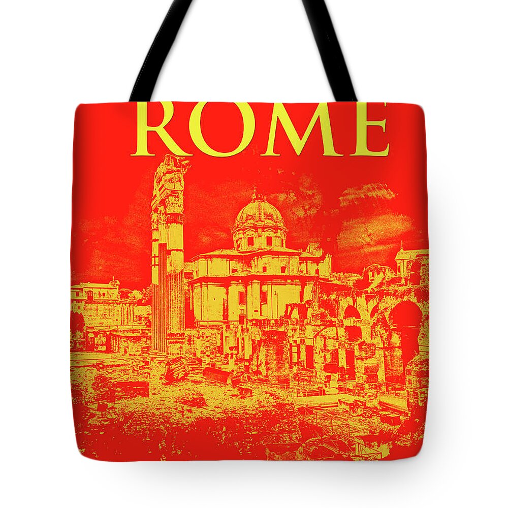 Rome Tote Bag featuring the painting Rome, The Imperial Forums by AM FineArtPrints