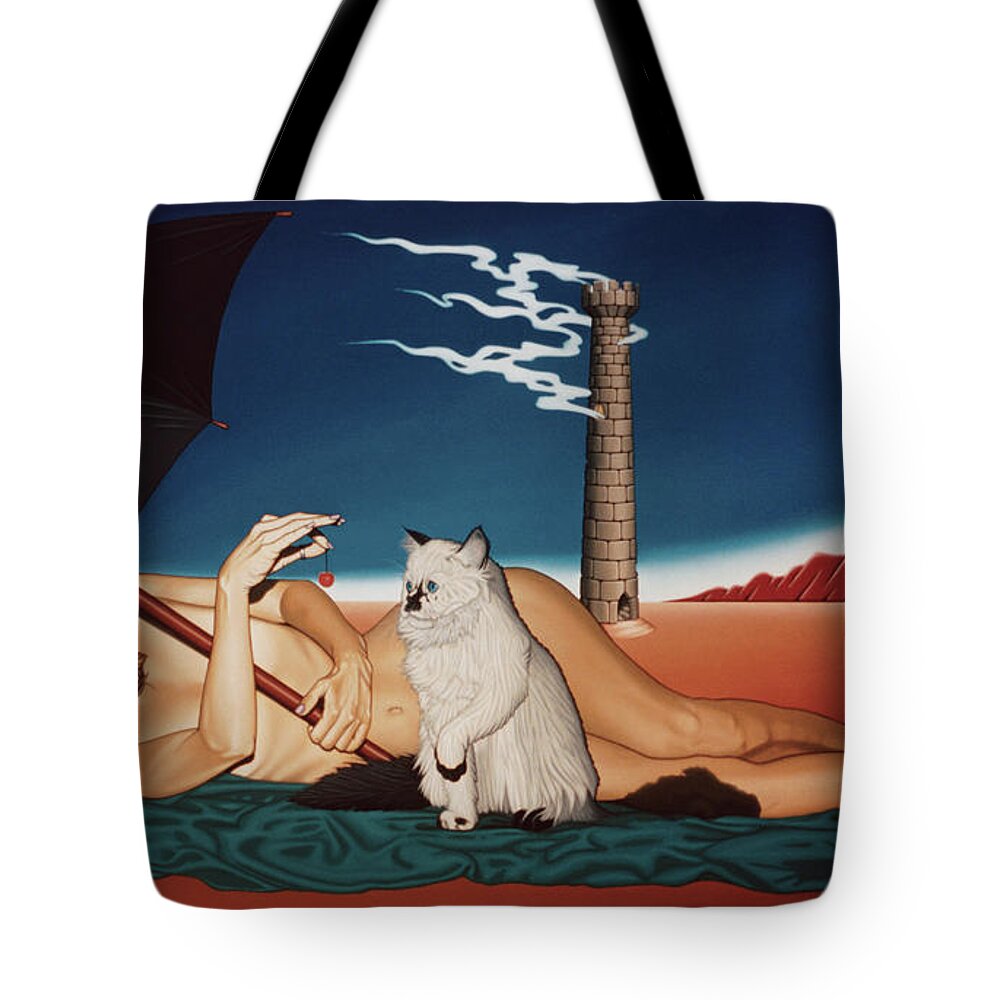  Tote Bag featuring the painting Romeo's Nightmare by Paxton Mobley