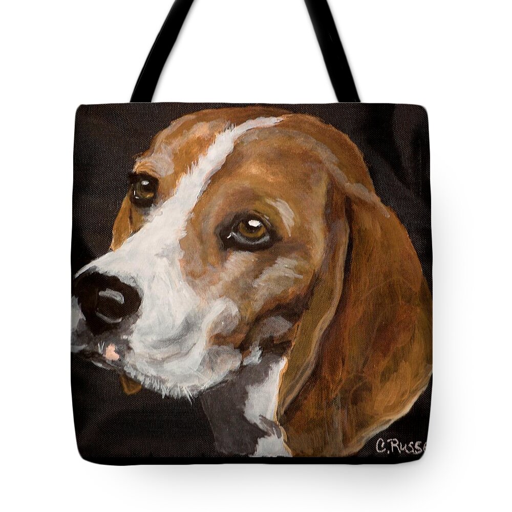 Beagle Tote Bag featuring the painting Ronny 2 by Carol Russell