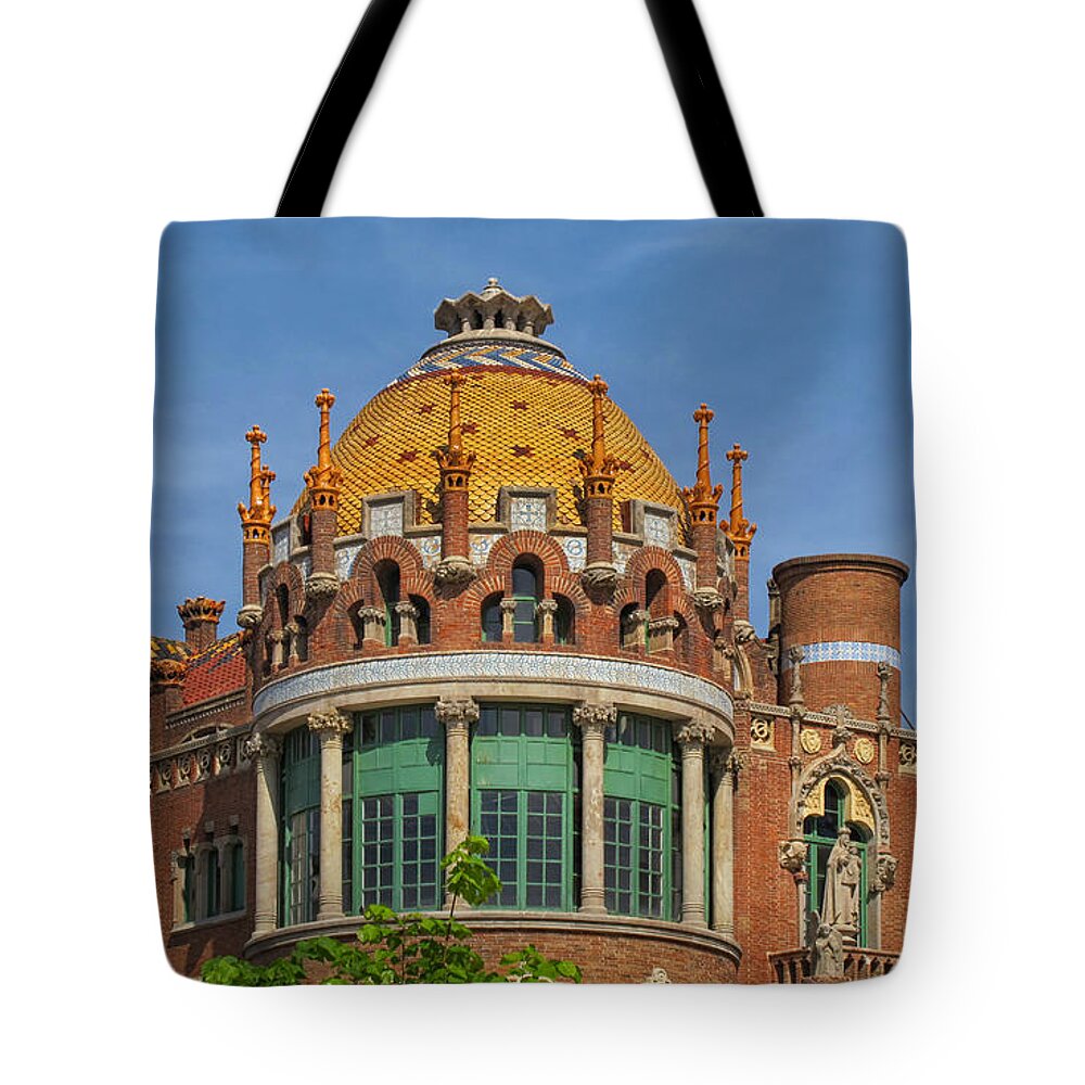 Barcelona Tote Bag featuring the photograph Rooftops at Sant Pau Barcelona by Dave Mills