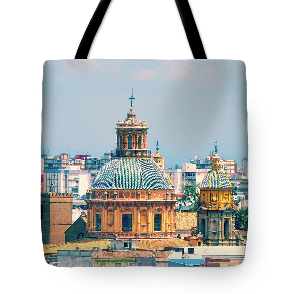 Metropol Parasol Tote Bag featuring the photograph Rooftops of Seville - 1 by Mary Machare