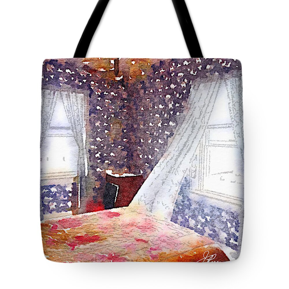 Victorian Furniture Tote Bag featuring the painting Room 803 by Joan Reese