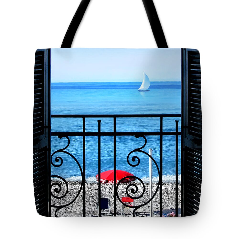 Bordighera Tote Bag featuring the photograph Room With a View II.Bordighera by Jennie Breeze