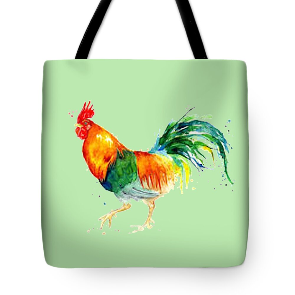 Roosters Tote Bag featuring the painting Rooster #1 by Herb Strobino