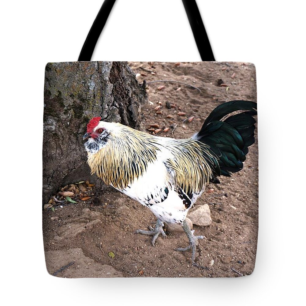 Rooster Tote Bag featuring the photograph Rooster by Julia Ivanovna Willhite