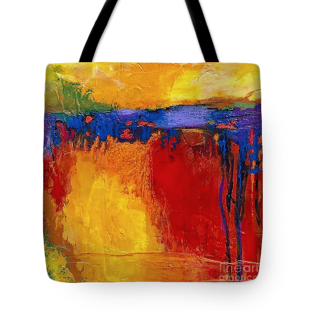 Abstract Tote Bag featuring the painting Roots by Mary Mirabal