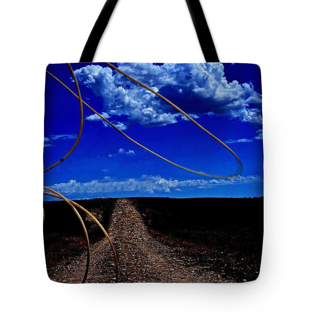 Western Tote Bag featuring the photograph Rope The Road Ahead by Amanda Smith