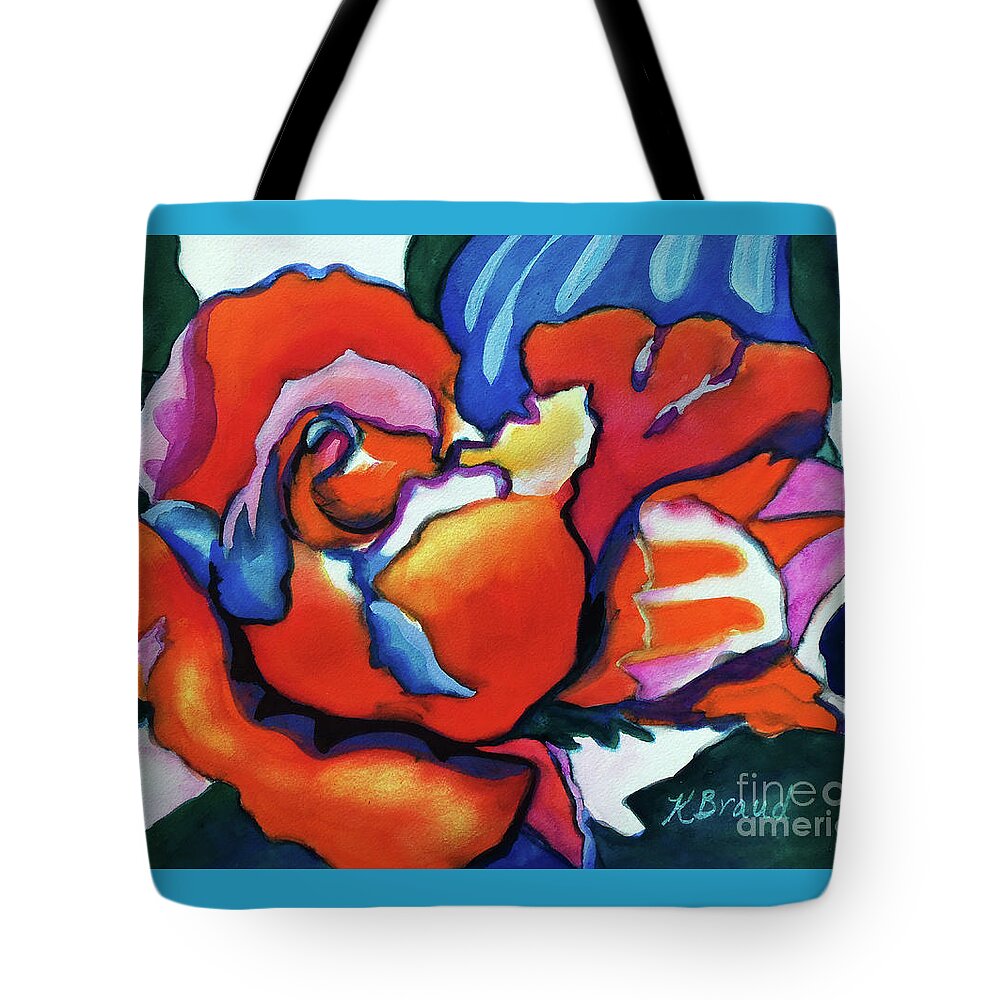 Paintings Tote Bag featuring the painting Rose in Outline by Kathy Braud