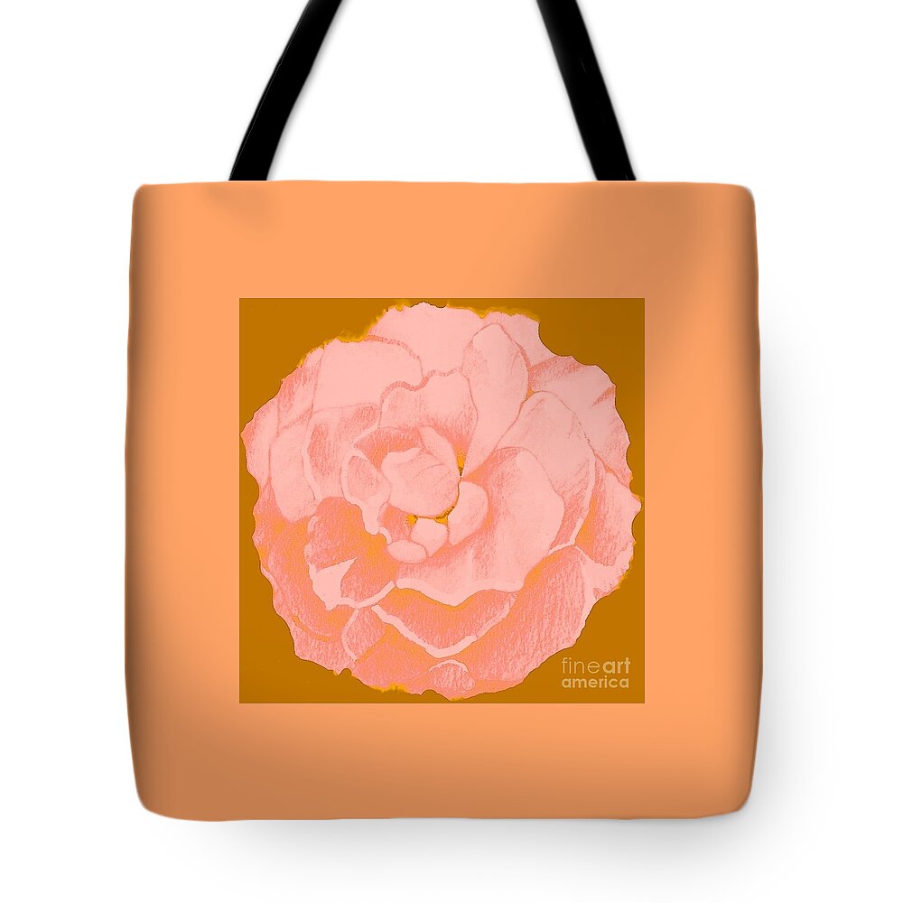 Pink Rose Tote Bag featuring the digital art Rose In Soft Pink by Helena Tiainen