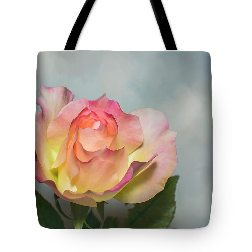 Rose Tote Bag featuring the photograph Rose In The Clouds by Cathy Kovarik