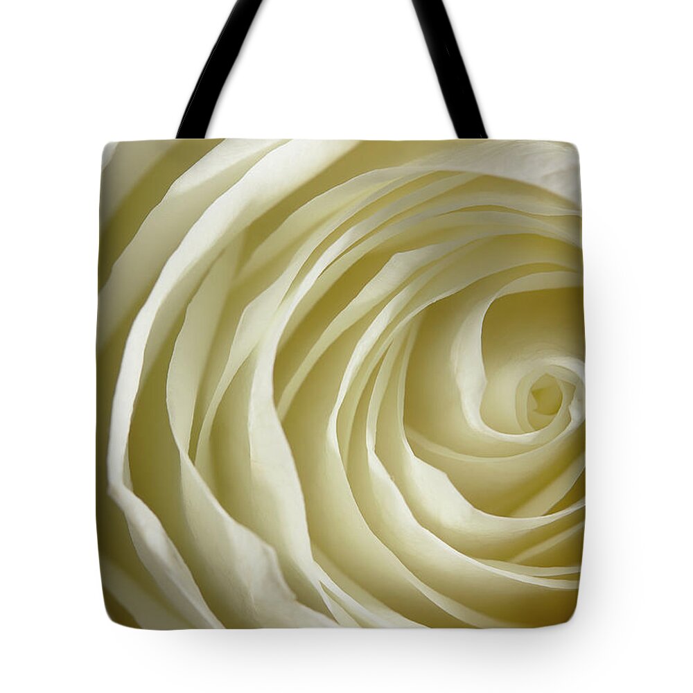 Rose Tote Bag featuring the photograph Rose Series 4 White by Mike Eingle