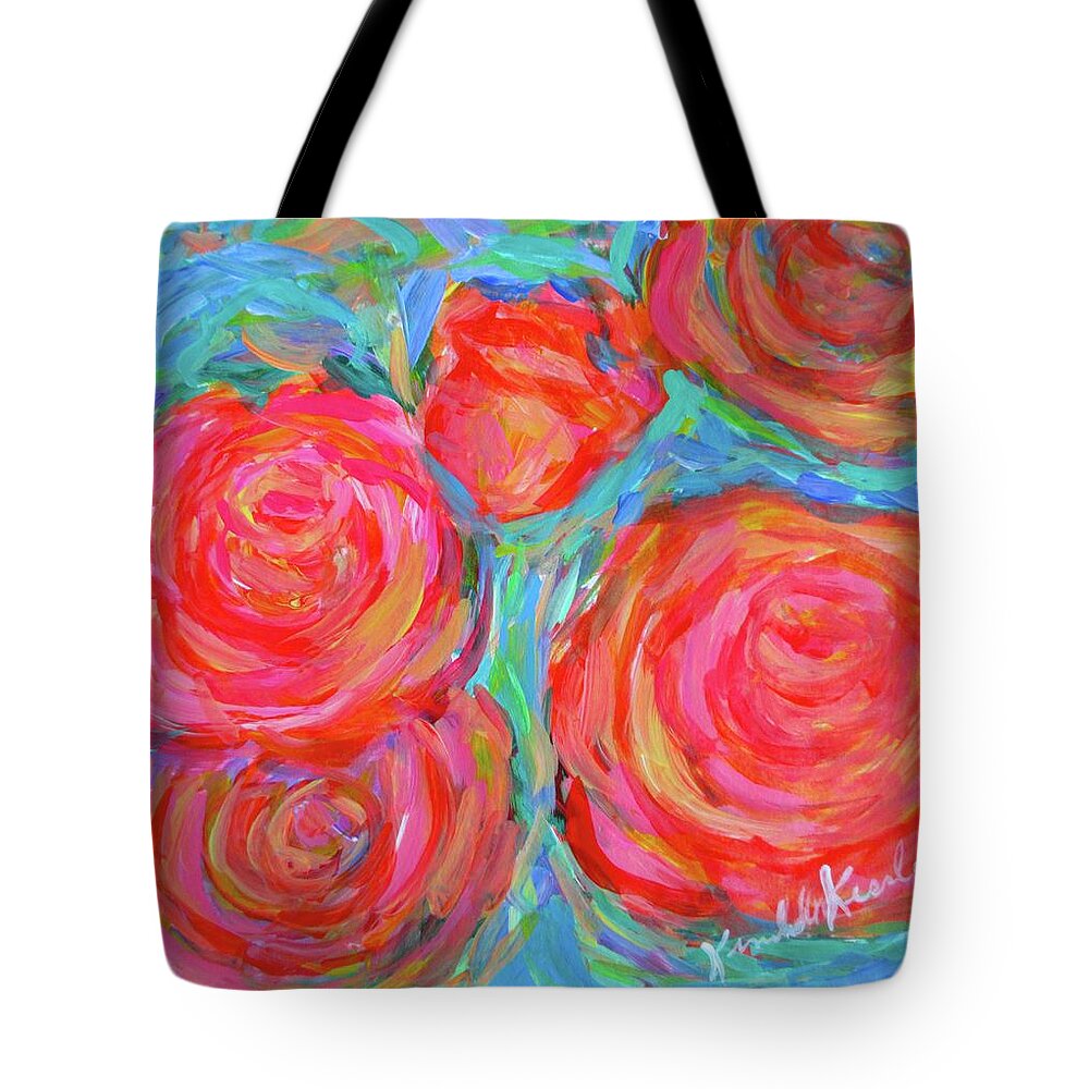 Rose Tote Bag featuring the painting Rose Spin by Kendall Kessler