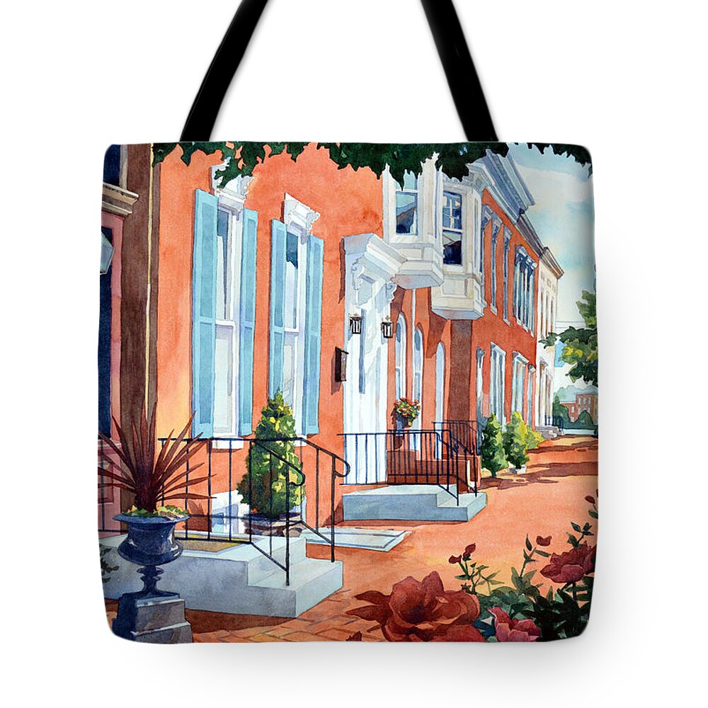Nature Tote Bag featuring the painting Rosewalk by Mick Williams