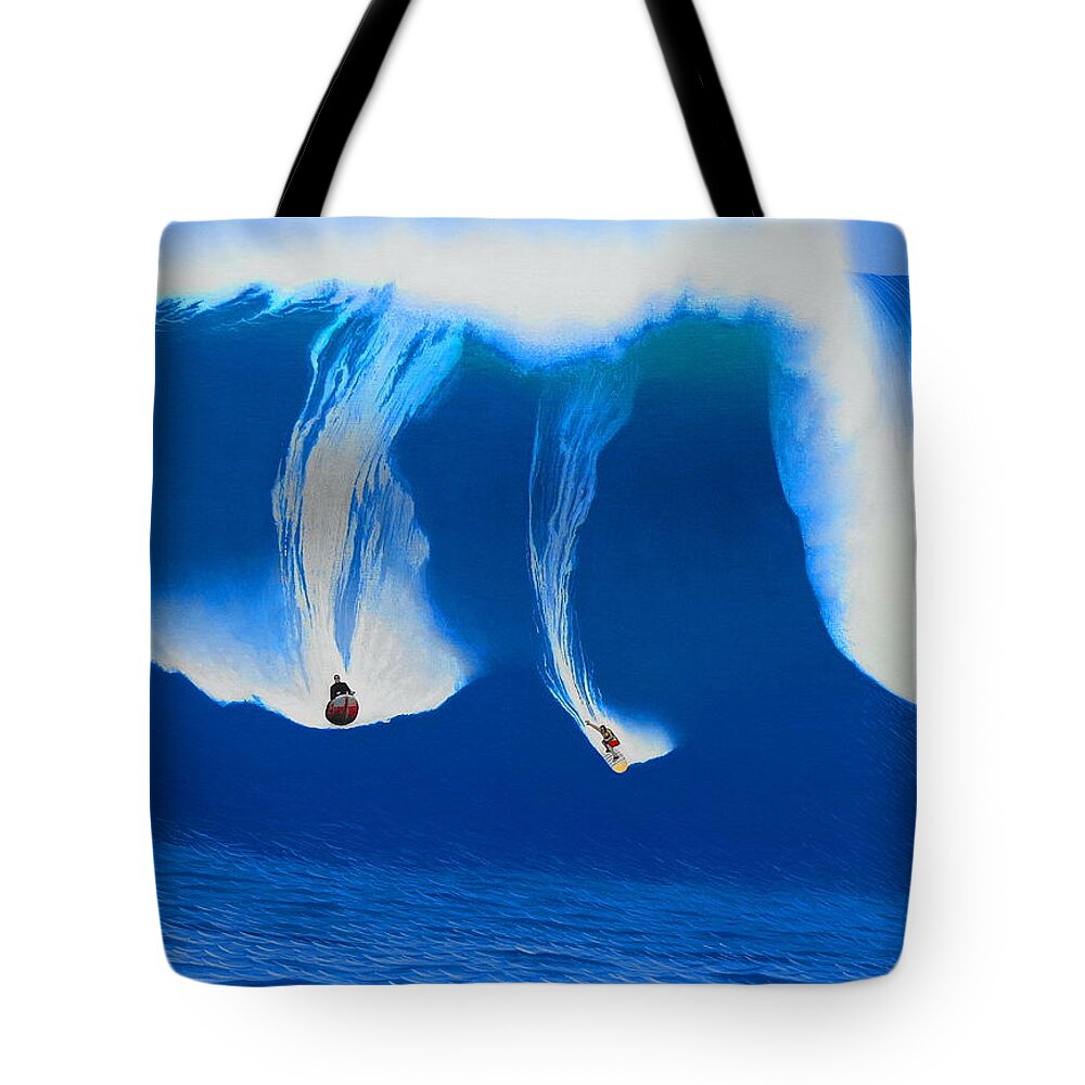 Surfing Tote Bag featuring the painting Log Cabins 1998 by John Kaelin