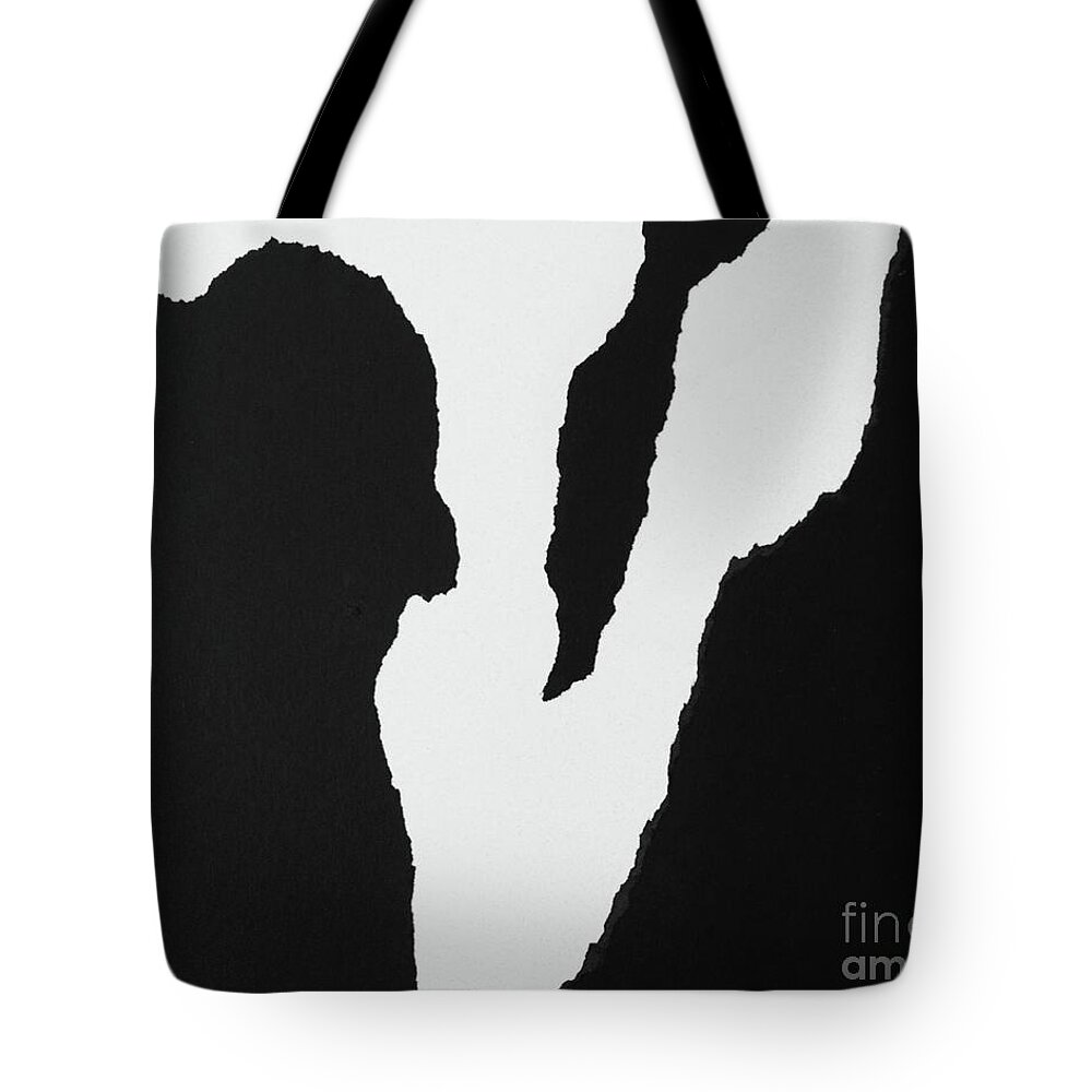 Modern Tote Bag featuring the mixed media Rough V by AnnaJo Vahle