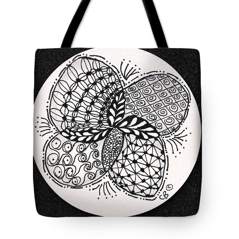 Caregiver Tote Bag featuring the drawing Round And Round by Carole Brecht