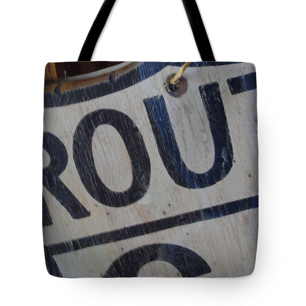 Route 66 Tote Bag featuring the photograph Route 66 Sign Partial by Roger Passman