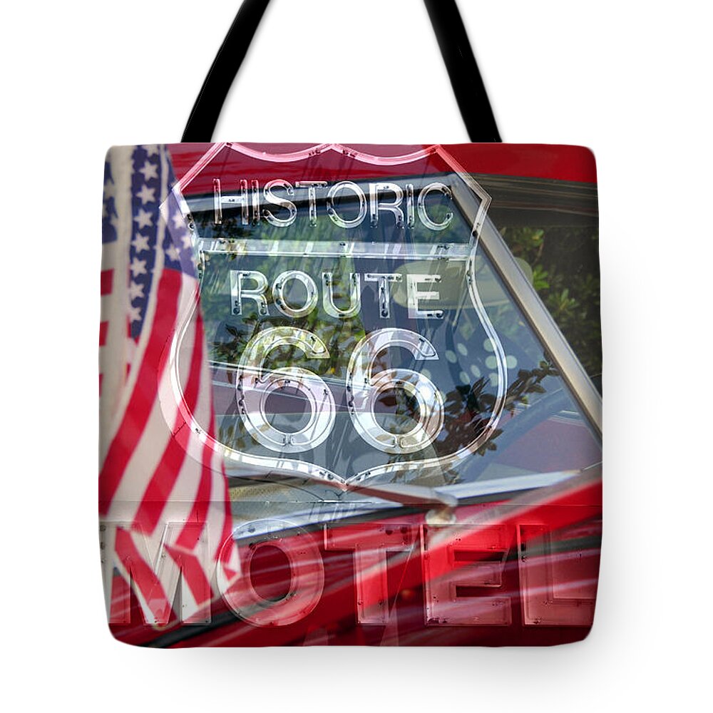 Route 66 Highway Tote Bag featuring the photograph Route 66 the American highway by David Lee Thompson