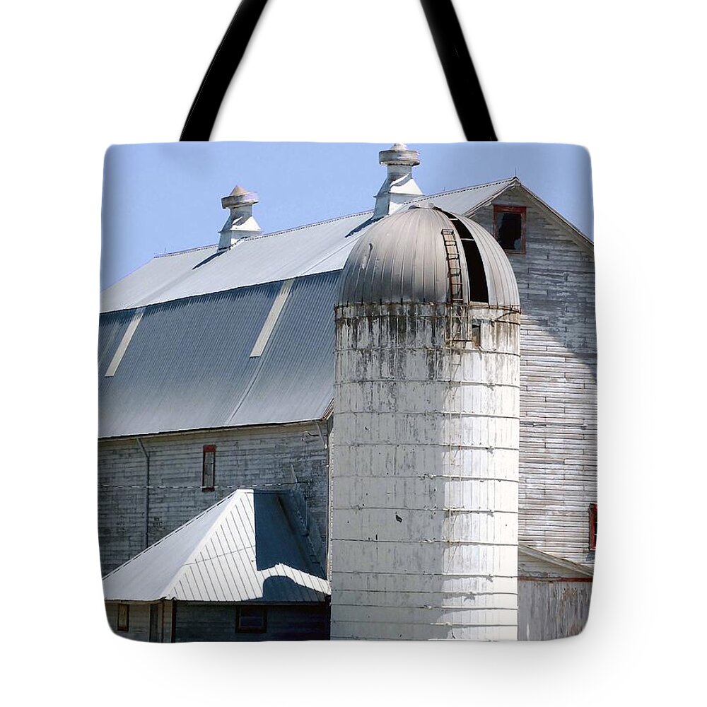 Route Tote Bag featuring the digital art Route 81 Barn by DigiArt Diaries by Vicky B Fuller
