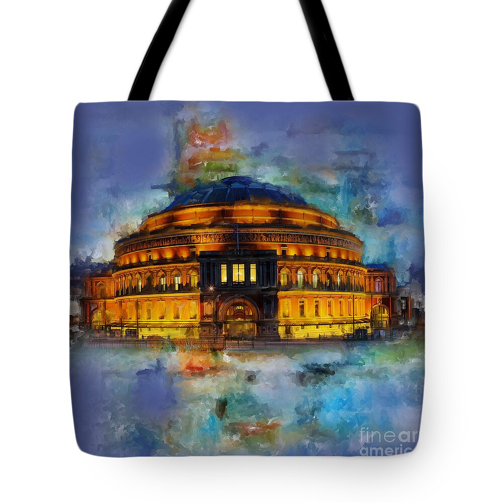Royal Albert Hall Tote Bag featuring the painting Royal Albert Hall by Gull G
